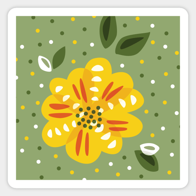 Abstract Primrose Flower Sticker by Boriana Giormova
